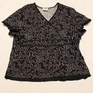 White Cross Scrub Top Womens Size XL Shirt